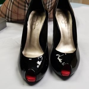 Jessica Simpson Silver Worn Patent Leather